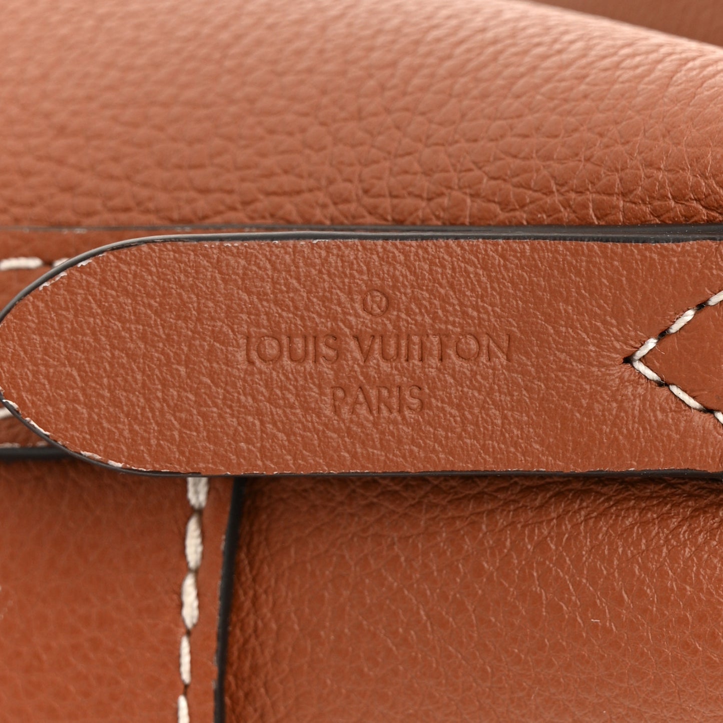Calfskin Lock and Walk Bucket Cognac