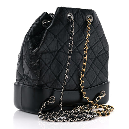 Chanel Aged Calfskin Quilted Small Gabrielle Backpack Black 5 of 11