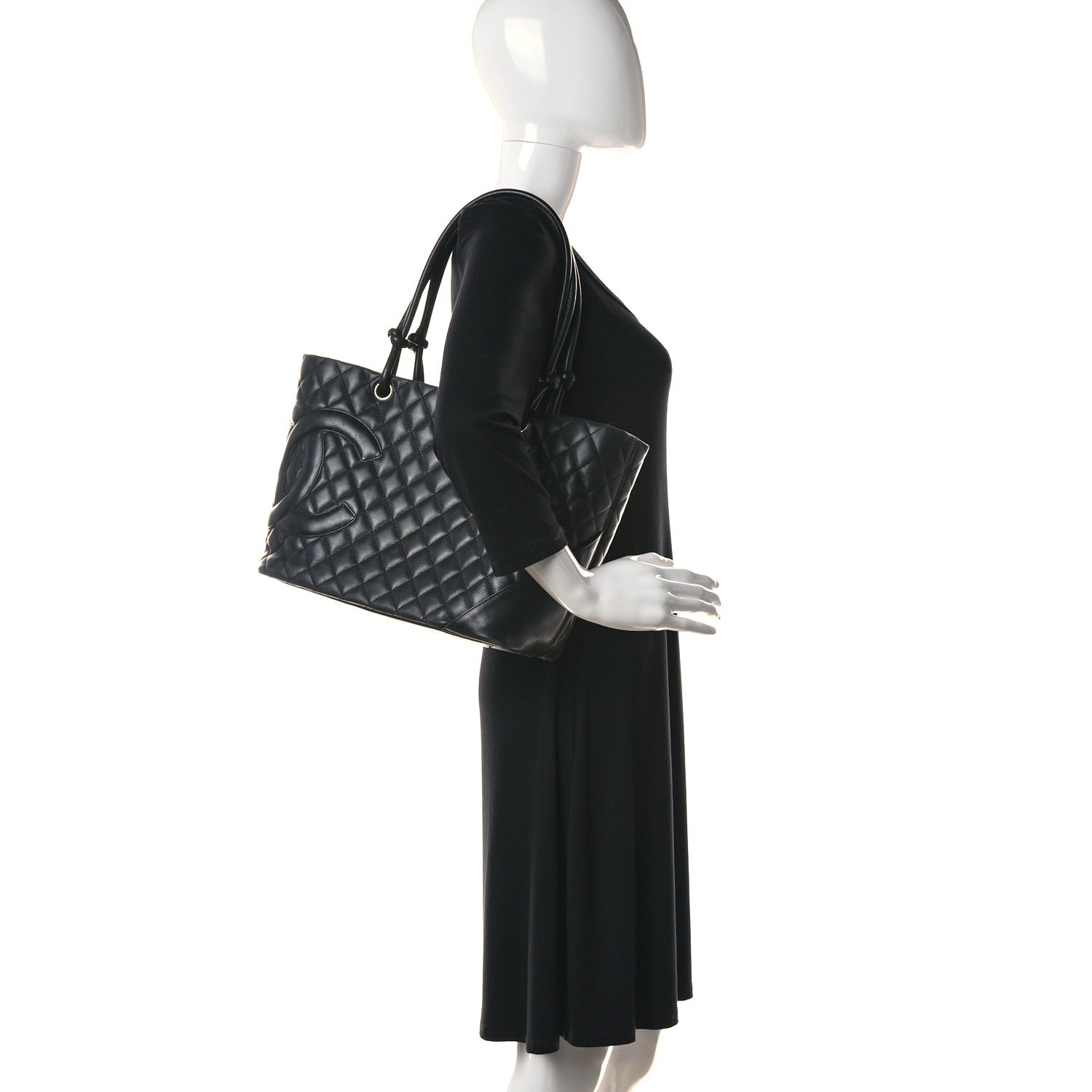 Chanel Calfskin Quilted Large Cambon Tote Black 2 of 11