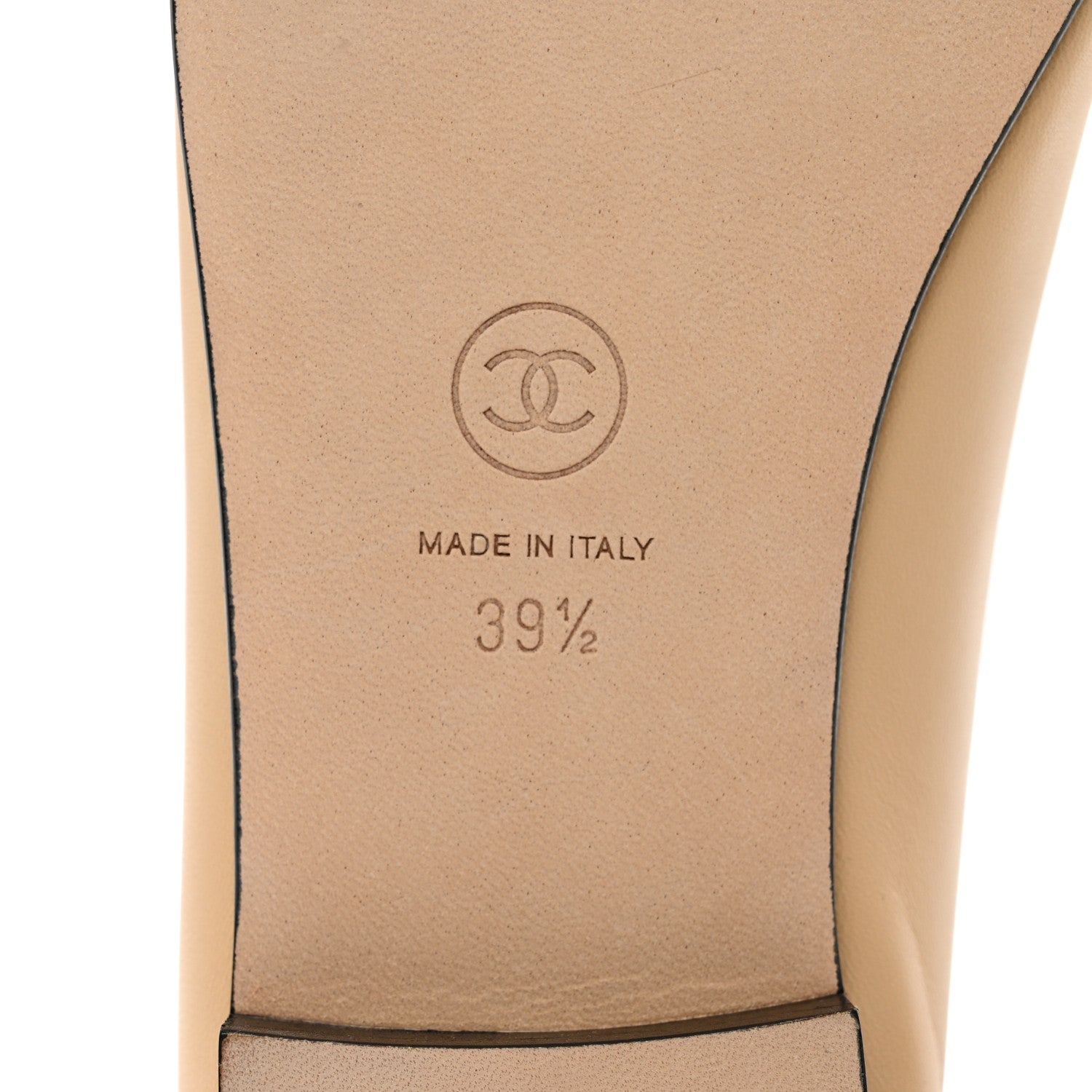 Chanel Lambskin Cap Toe Ballerina Flats 39.5 Beige Black 6 of 9