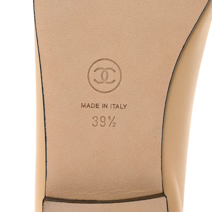Chanel Lambskin Cap Toe Ballerina Flats 39.5 Beige Black 6 of 9