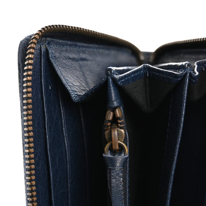 Balenciaga Agneau Classic Hardware Continental Zip Around Wallet Bleu Obscur 10 of 17