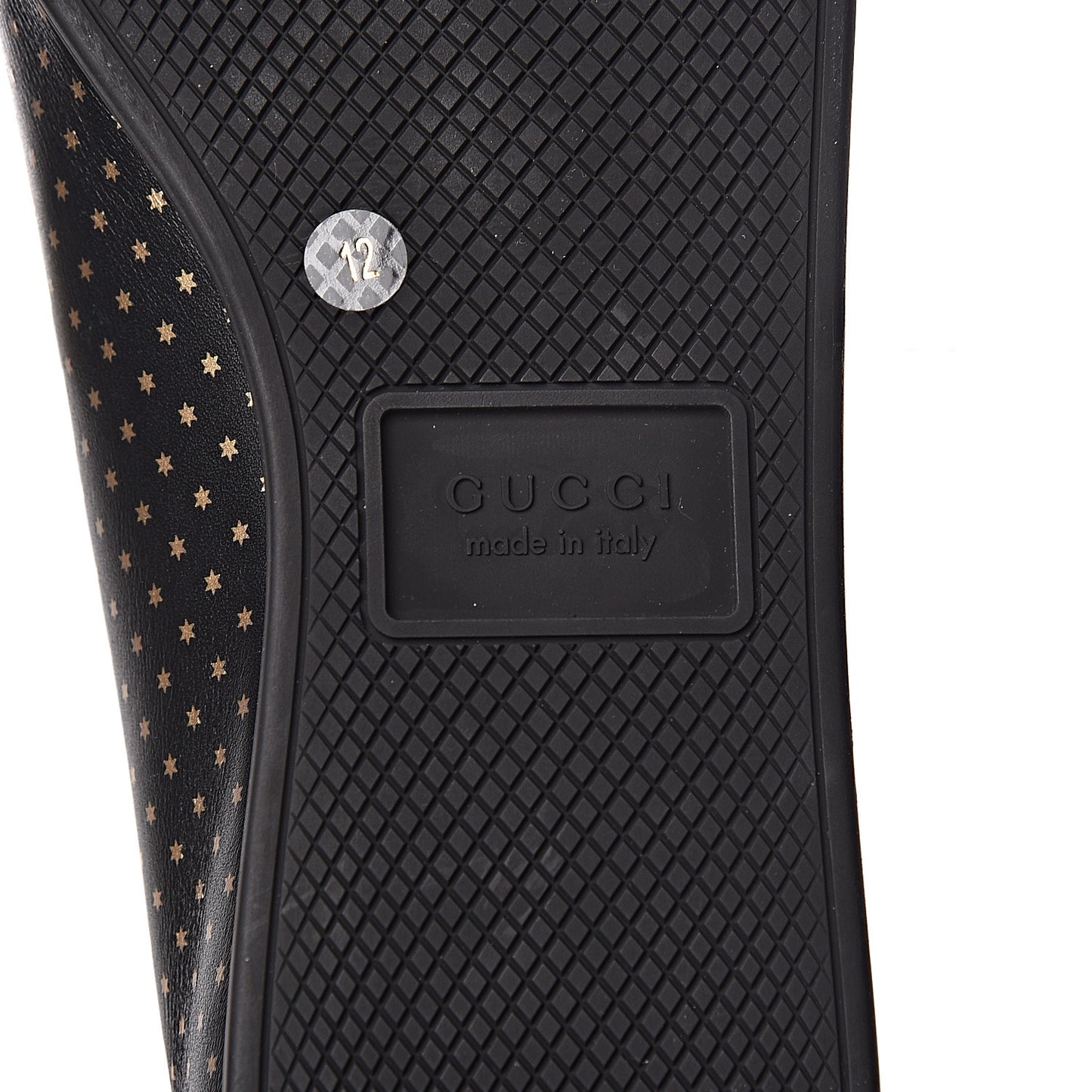 X SEGA Calfskin GUCCY Stars Mens Falacer Sneakers 12 Black