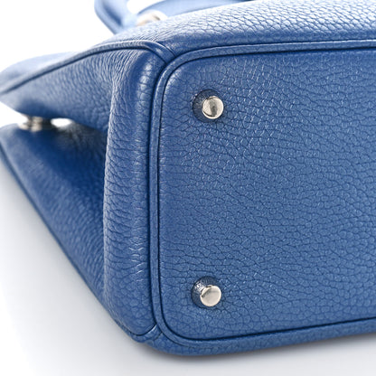 Christian Dior Metallic Bullcalf Medium Diorissimo Tote Blue 8 of 9