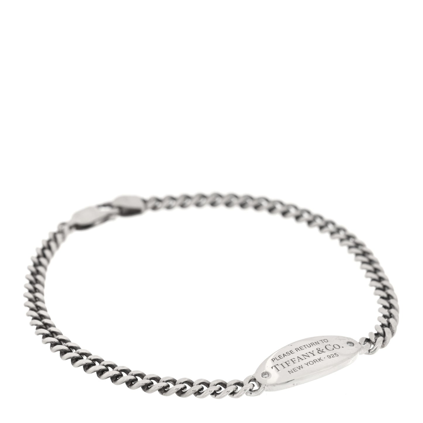 Sterling Silver Diamond Return To Tiffany Oval ID Bracelet