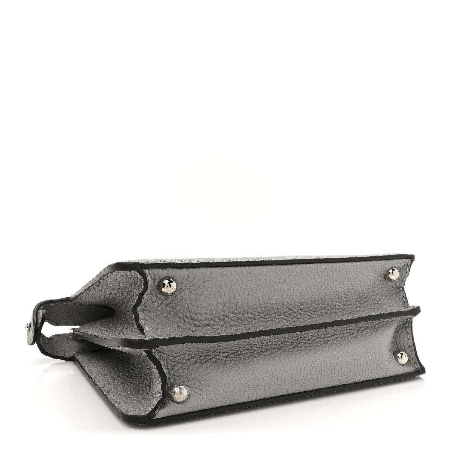 Fendi Cuoio Romano Selleria Bi-Color Small Peekaboo I SEE U Satchel Ghiaccio Asfalto 4 of 11