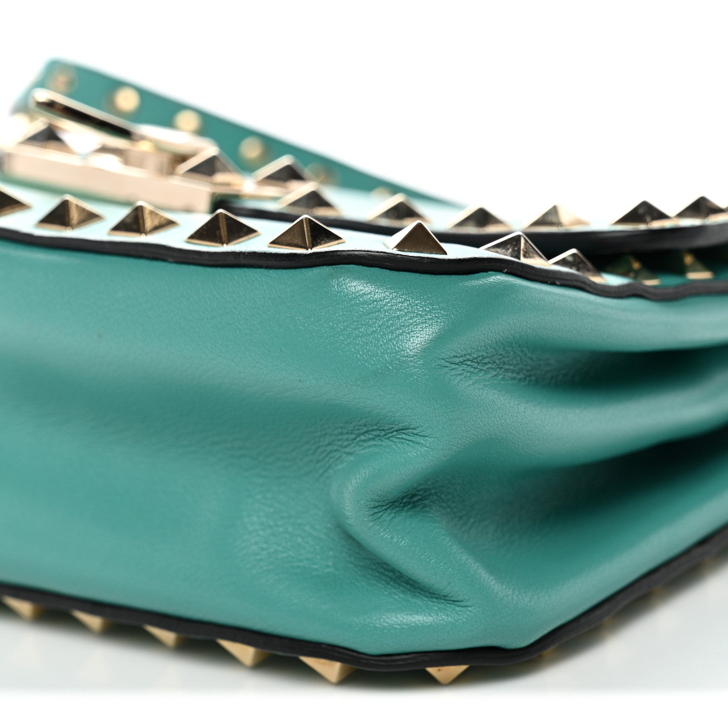 Valentino Garavani Vitello Small Rockstud Flap Saddle Bag Colibri 9 of 9