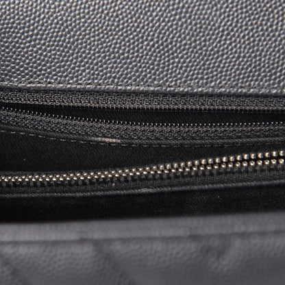 Chanel Caviar Chevron Quilted Medium Coco Handle Flap Dark Grey 8 of 13