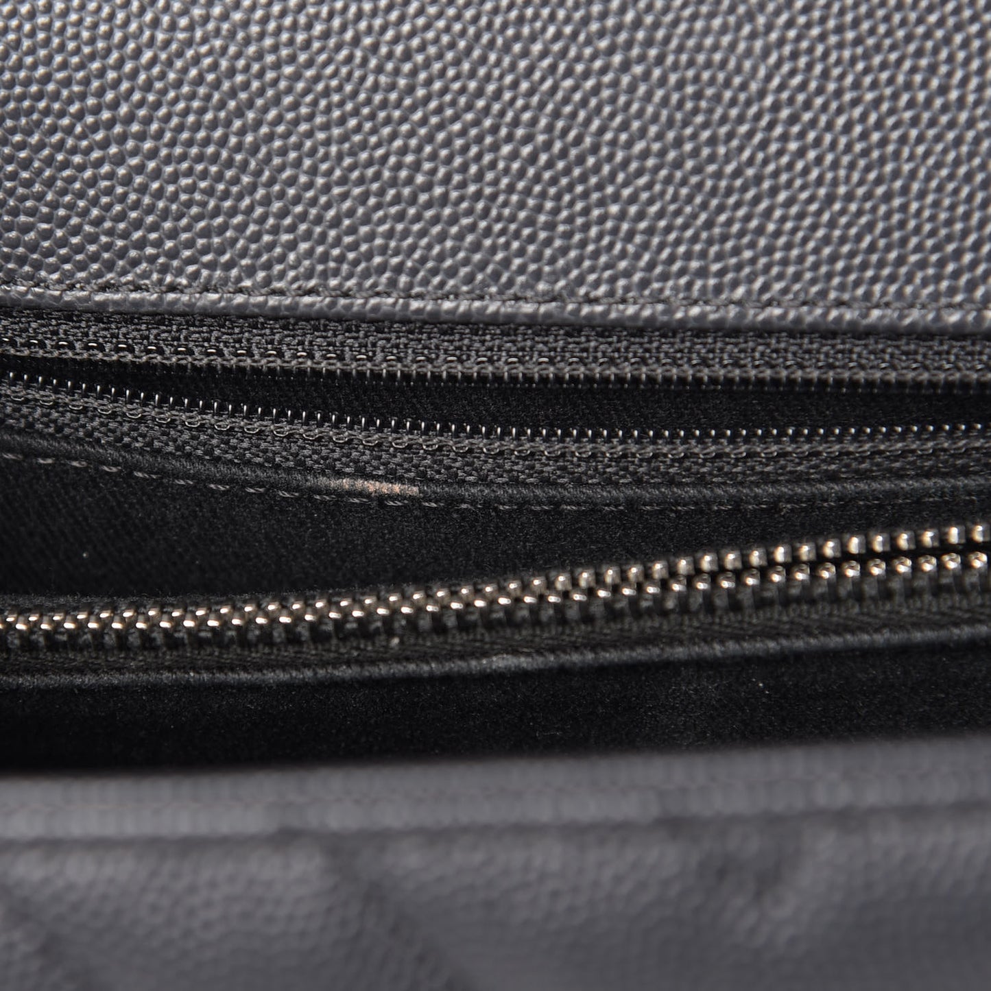 Caviar Chevron Quilted Medium Coco Handle Flap Dark Grey