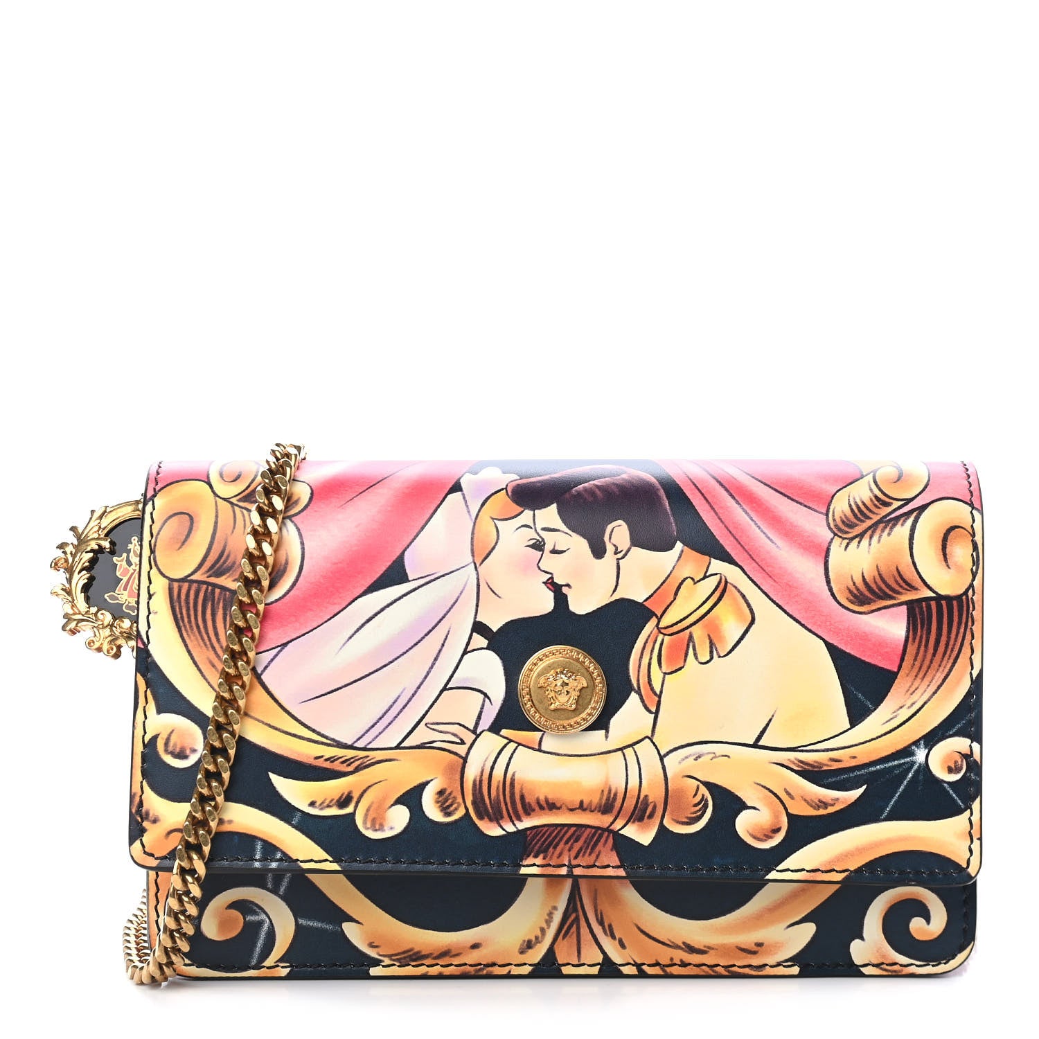 Versace X DISNEY Nappa Cinderella Print Chain Wallet Multicolor 1 of 8