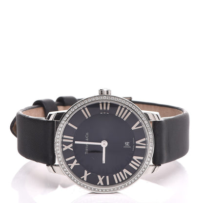 Tiffany Stainless Steel Satin Diamond Bezel 31mm Atlas 2-Hand Quartz Watch Black 3 of 9