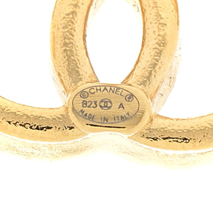 Chanel Metal Textured CC Earrings Gold 4 of 4