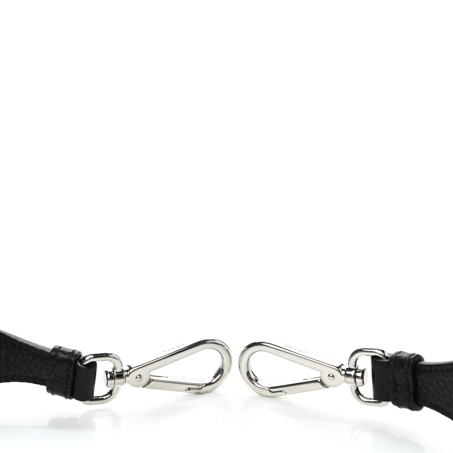Prada Canvas Calfskin Logo Shoulder Strap Black White 4 of 4