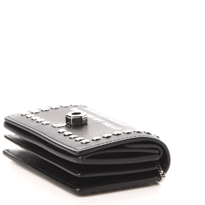 Burberry Calfskin Studded Jessie Chain Card Case Black 9 of 10
