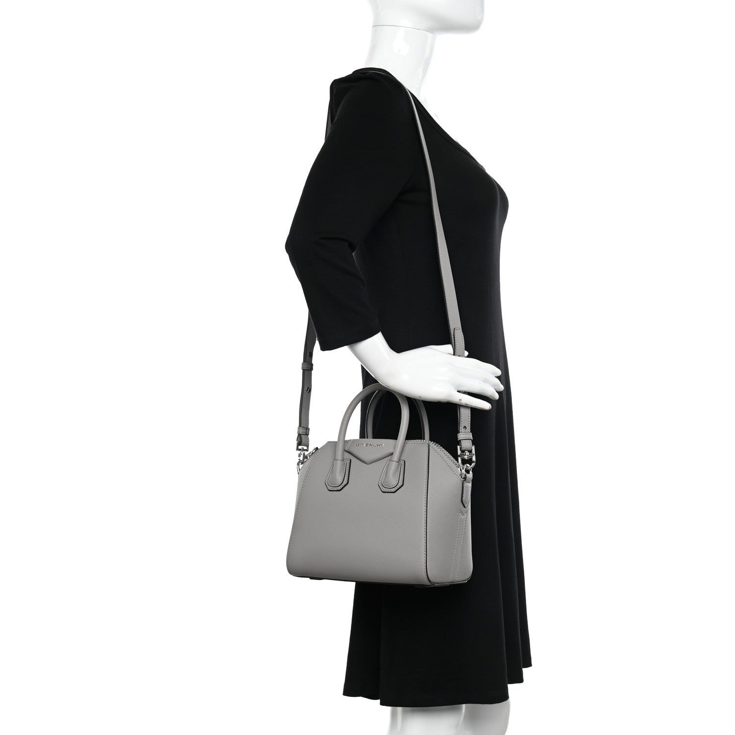 Givenchy Sugar Goatskin Mini Antigona Pearl Grey 2 of 13