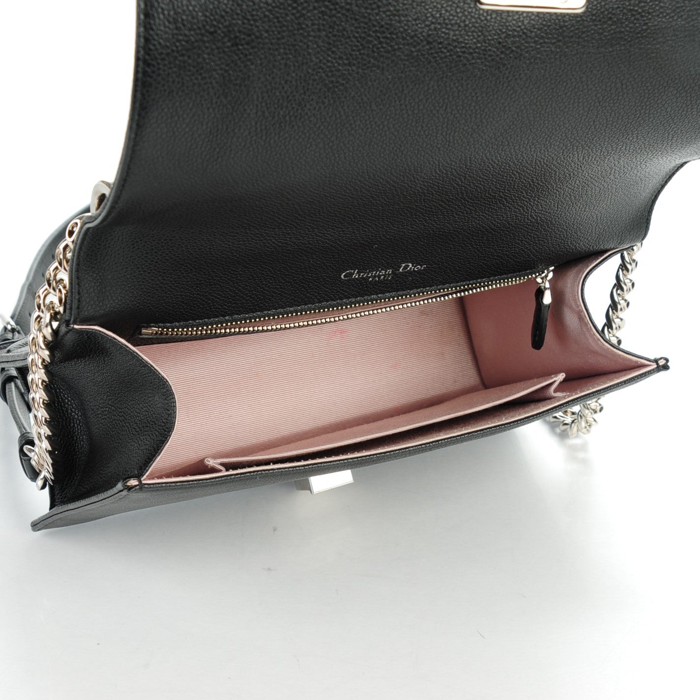 Christian Dior Grained Calfskin Medium Diorama Flap Bag Black 5 of 7