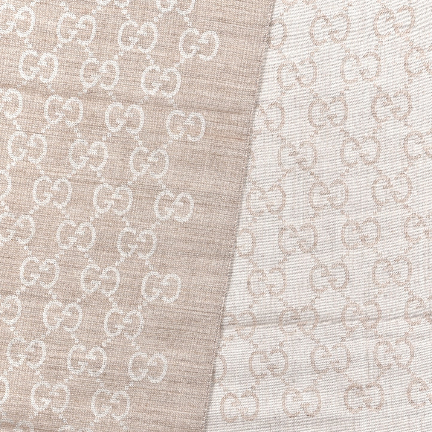 Wool Silk GG Monogram GGNat Scarf Sand