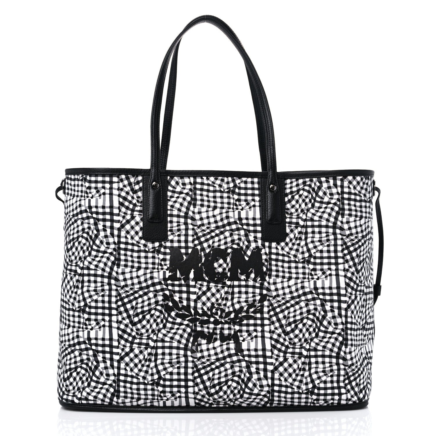 MCM Visetos Large Liz Reversible Shopper Tote Black 9 of 13