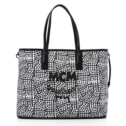 MCM Visetos Large Liz Reversible Shopper Tote Black 9 of 13