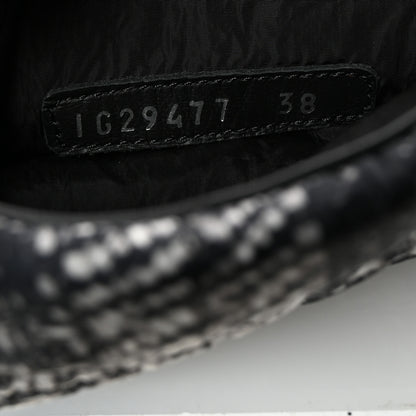 Chanel Calfskin Tweed Nylon Printed Boots 38 Black 8 of 8