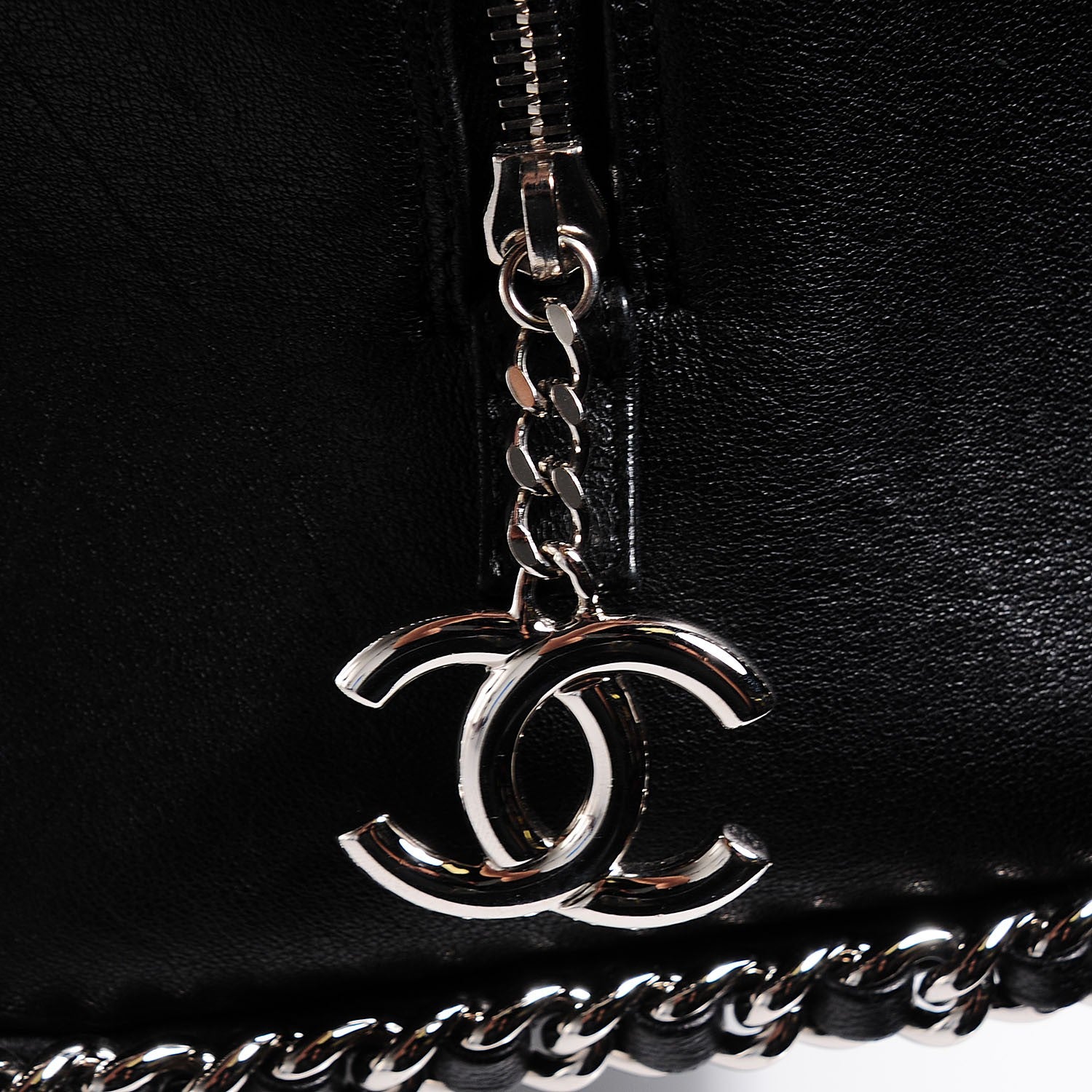 Chanel Washed Lambskin Chain Around Bowler Black 8 of 8