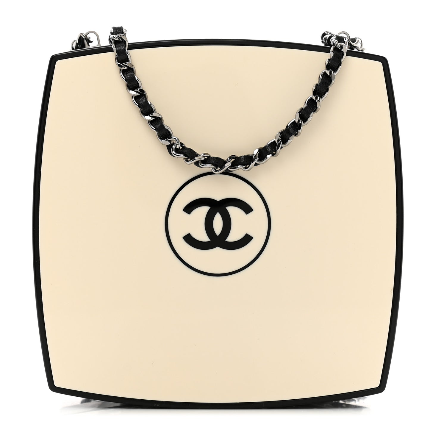 Plexiglass Compact Box Clutch Black Ivory