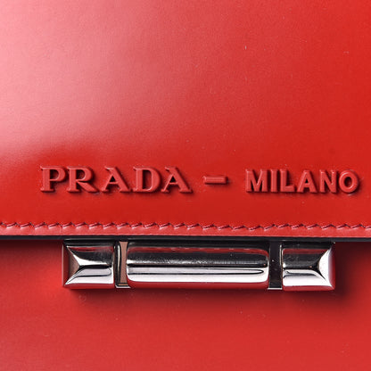 Prada Spazzolato Sybille Monochrome Crossbody Bag Rosso 5 of 10