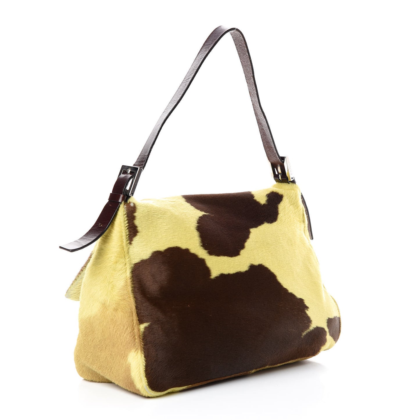 Calf Hair Mama Baguette Yellow Brown