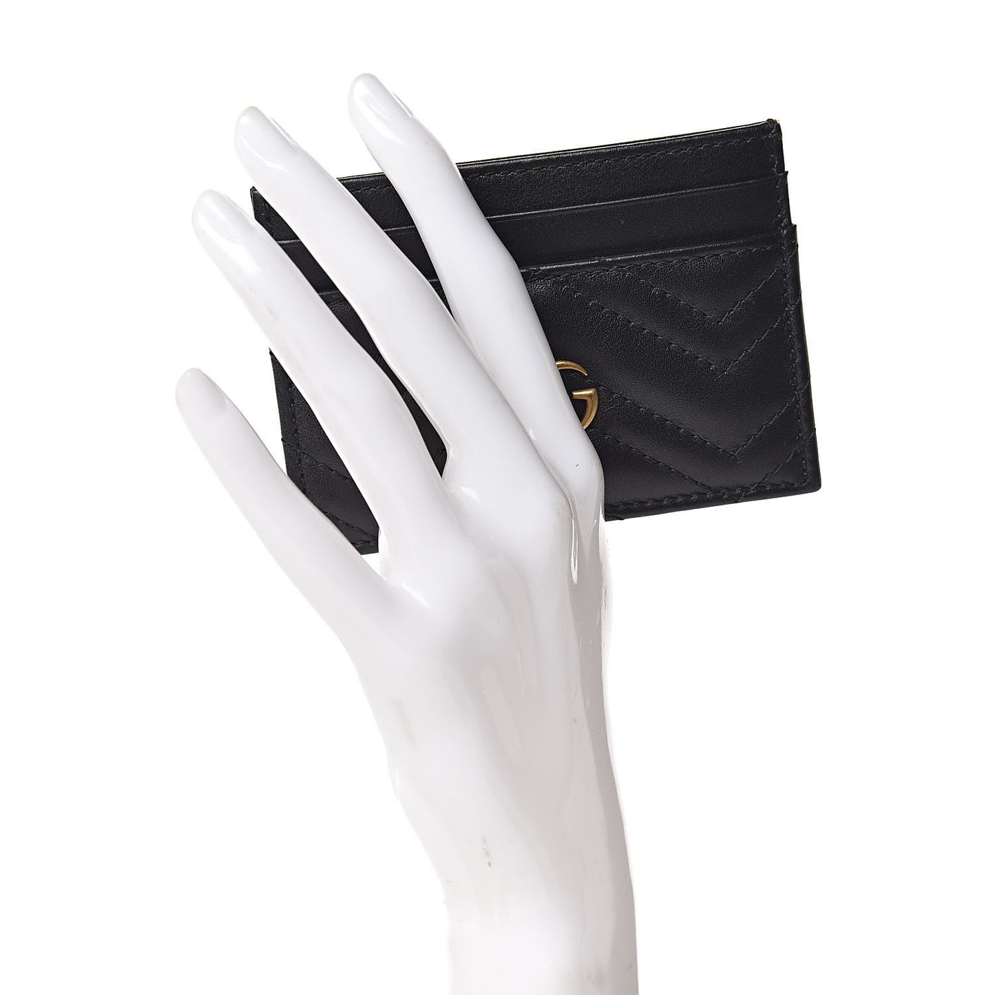 Calfskin Matelasse GG Marmont Card Holder Black