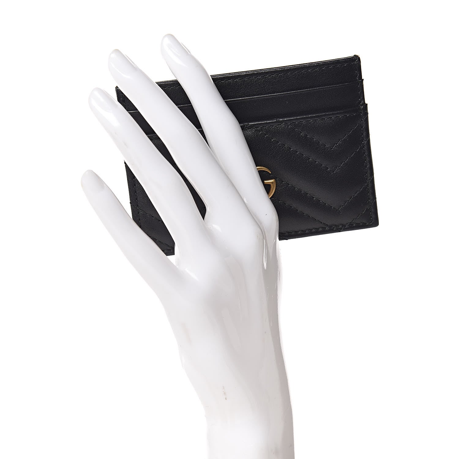 Gucci Calfskin Matelasse GG Marmont Card Holder Black 2 of 8