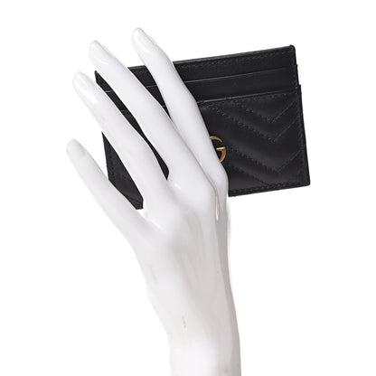 Gucci Calfskin Matelasse GG Marmont Card Holder Black 2 of 8