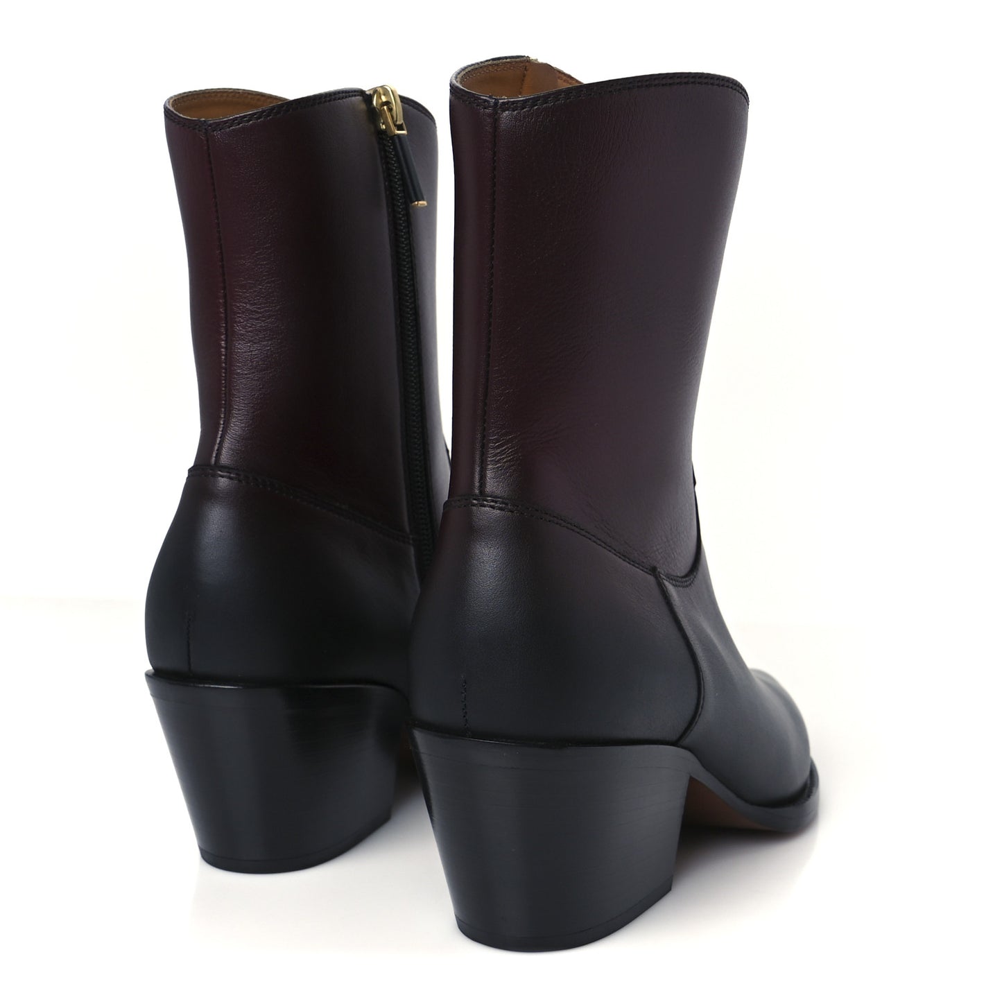 Shaded Calfskin Ombre L.A. Ankle Boots 37 Black Rouge