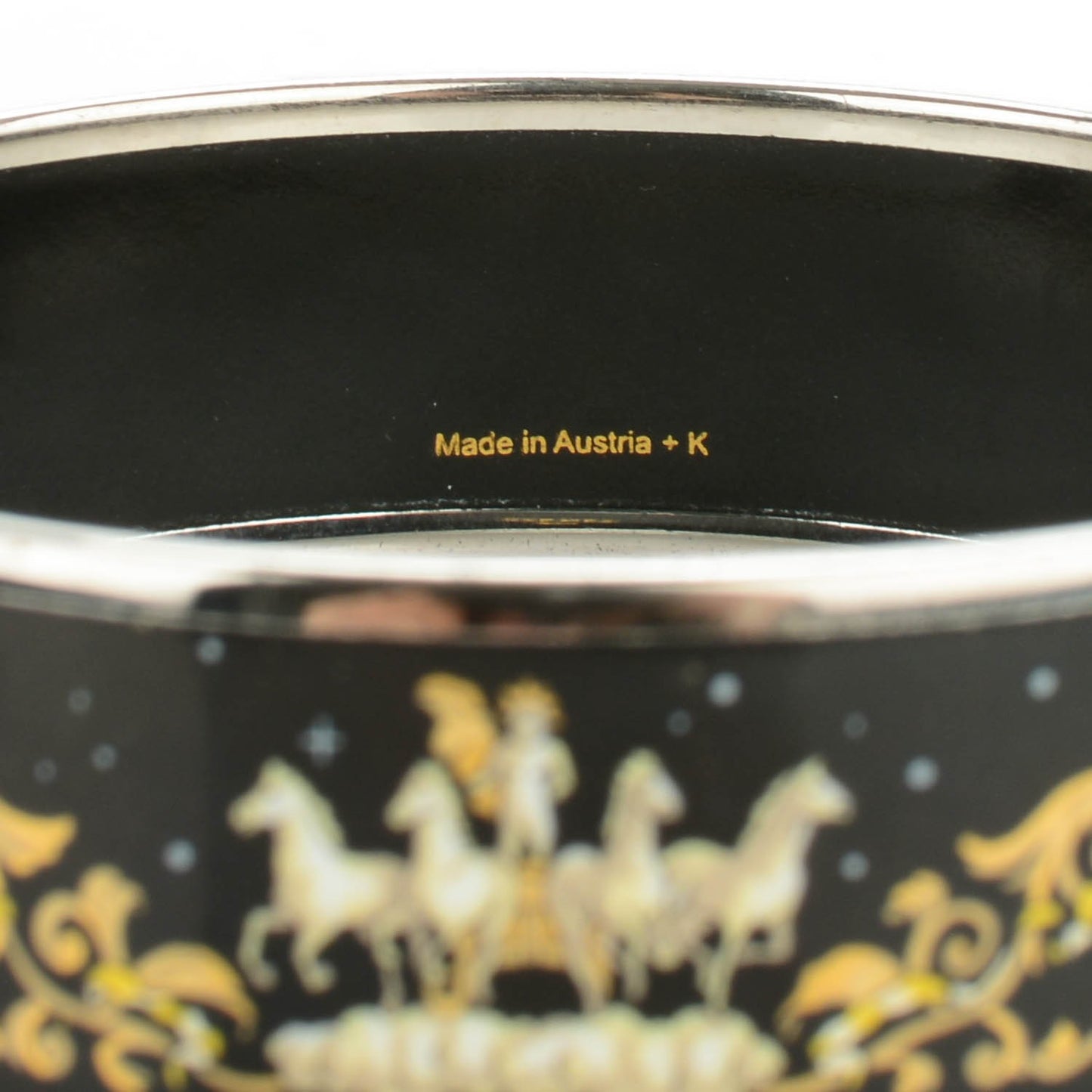 Enamel Printed Wide Cosmos Bracelet 70 Black