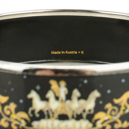 Hermes Enamel Printed Wide Cosmos Bracelet 70 Black 4 of 6