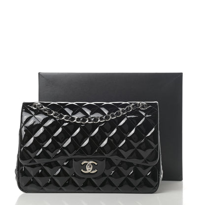 Chanel Patent Quilted Jumbo Double Flap Black 15 of 15