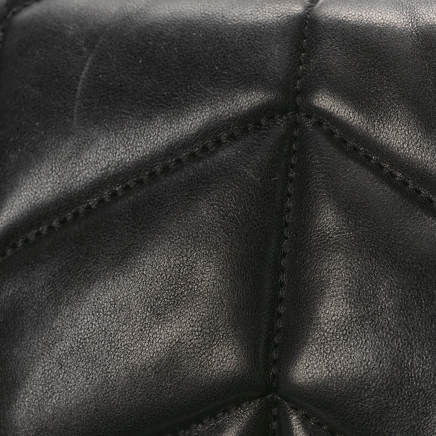 Lambskin Quilted Monogram Monochrome Small Loulou Puffer Chain Satchel Black