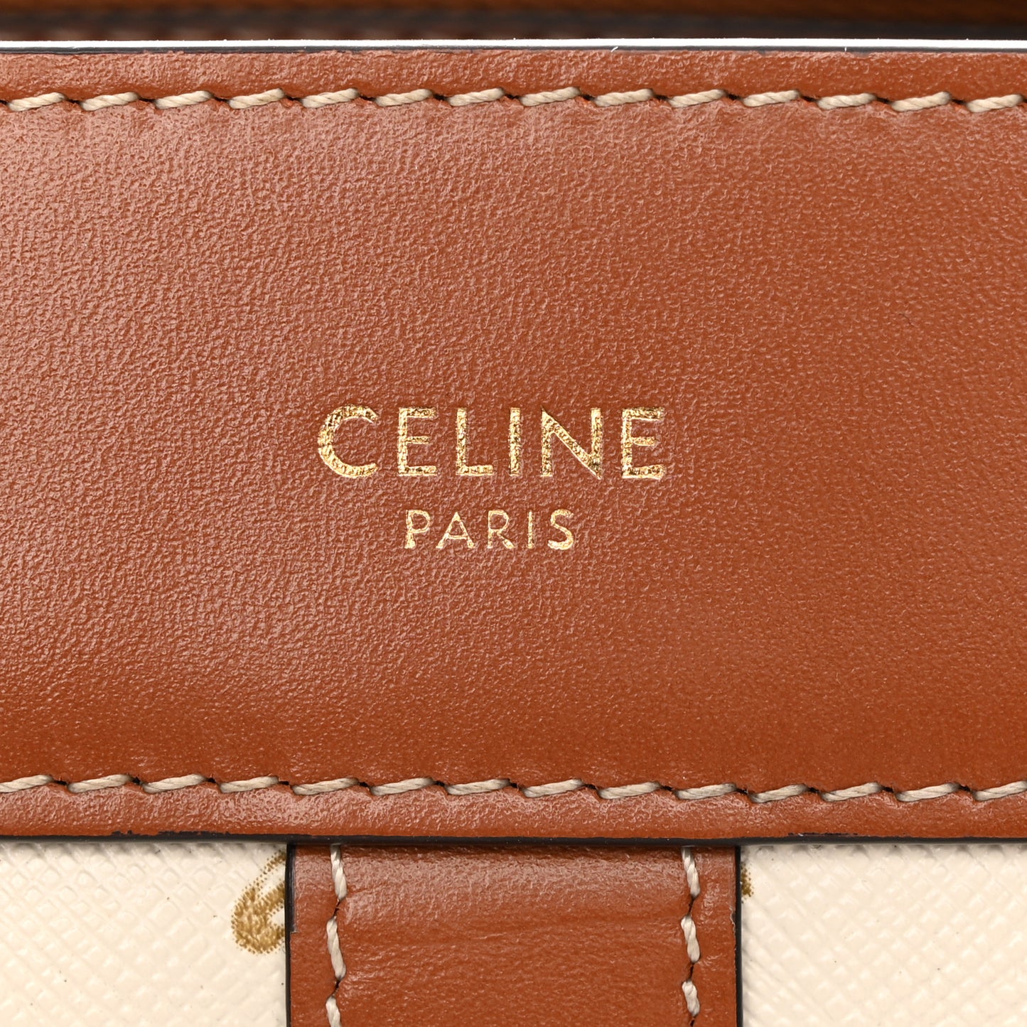 Calfskin Canvas Triomphe Teen Cabas De France White