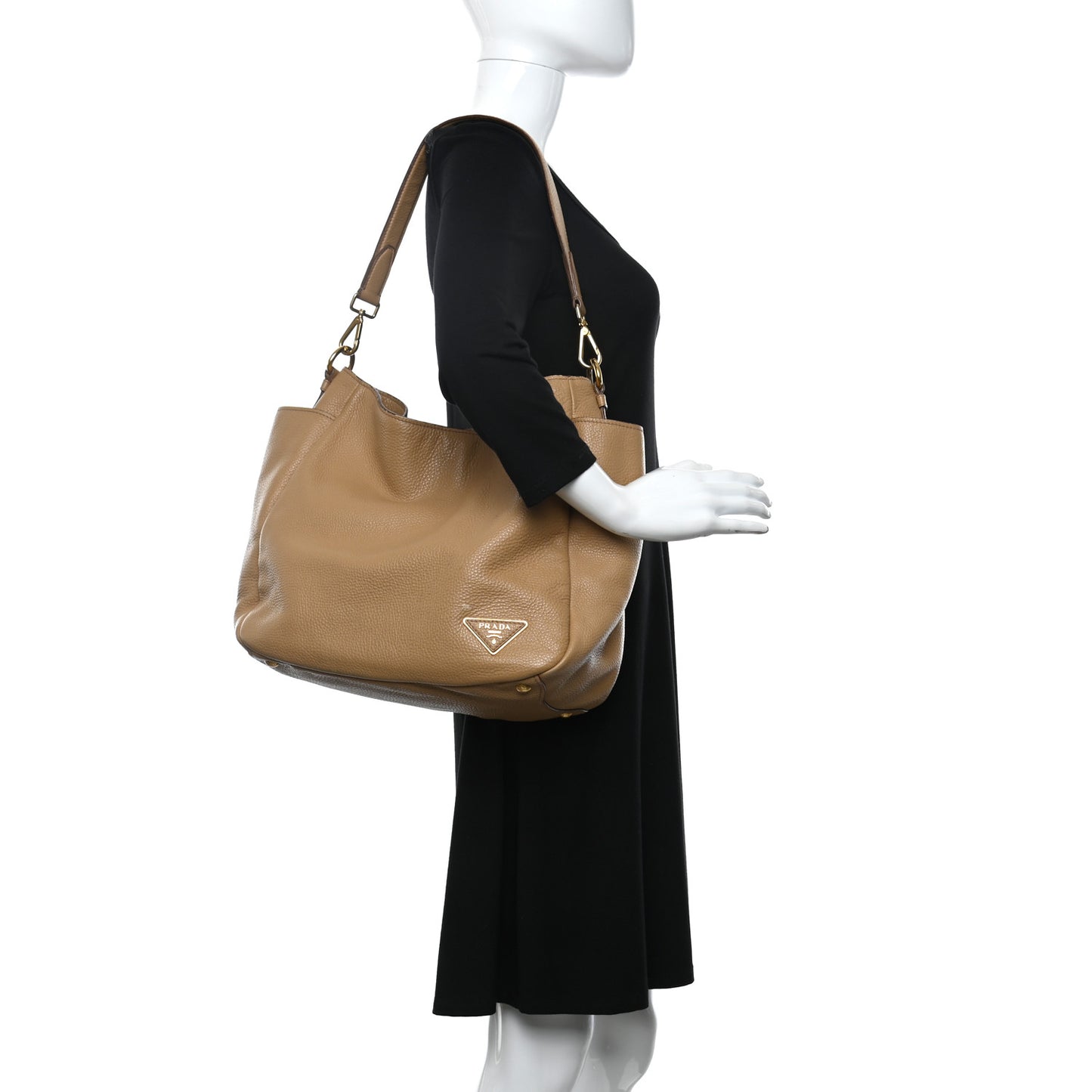 Vitello Daino Side Pocket Hobo Naturale