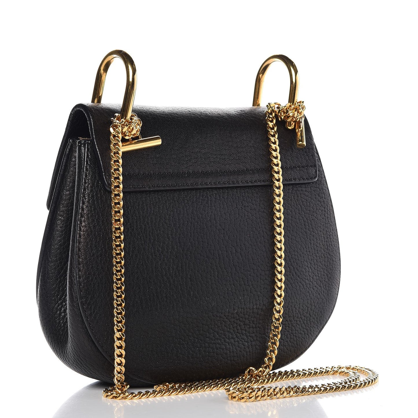 Grained Lambskin Mini Drew Shoulder Bag Black