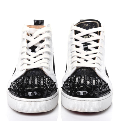 Christian Louboutin Fabric Calfskin Croc Embossed Mens Lou Spikes Orlato Flat Sneakers 42 Multicolor 2 of 9