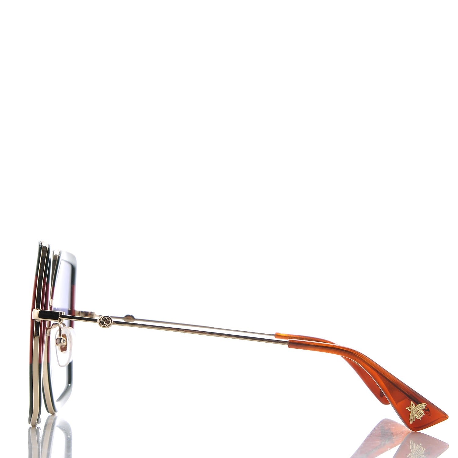 Gucci Square Frame Web GG0106S Sunglasses Tortoise 3 of 8