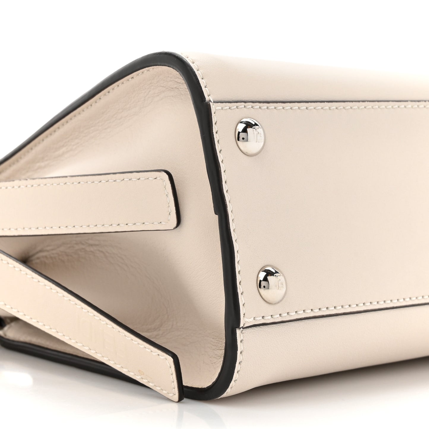 Vitello Seta Shiny Nappa Laces Mini Peekaboo I SEE U Satchel Latte