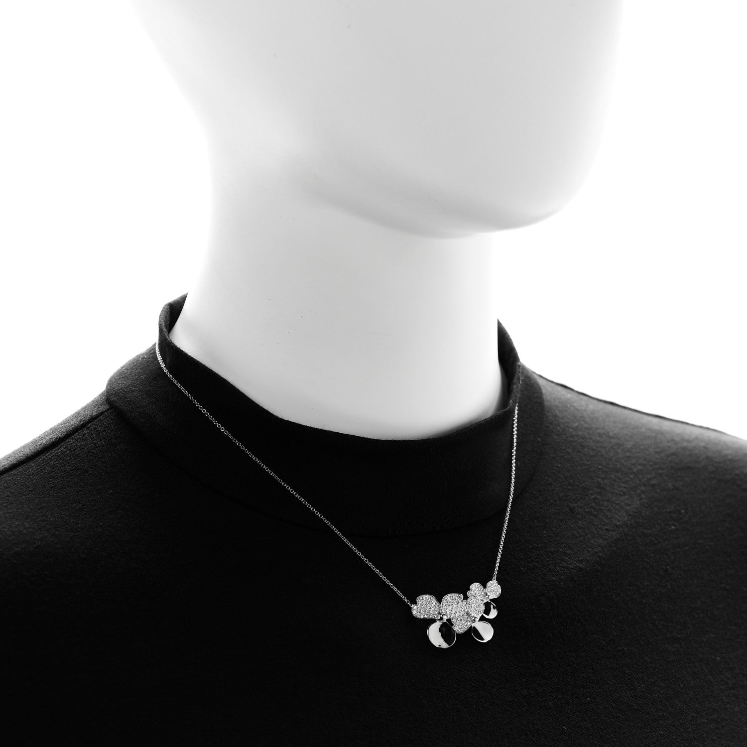 Tiffany Platinum Diamond Mini Paper Flowers Cluster Pendant Necklace 2 of 6