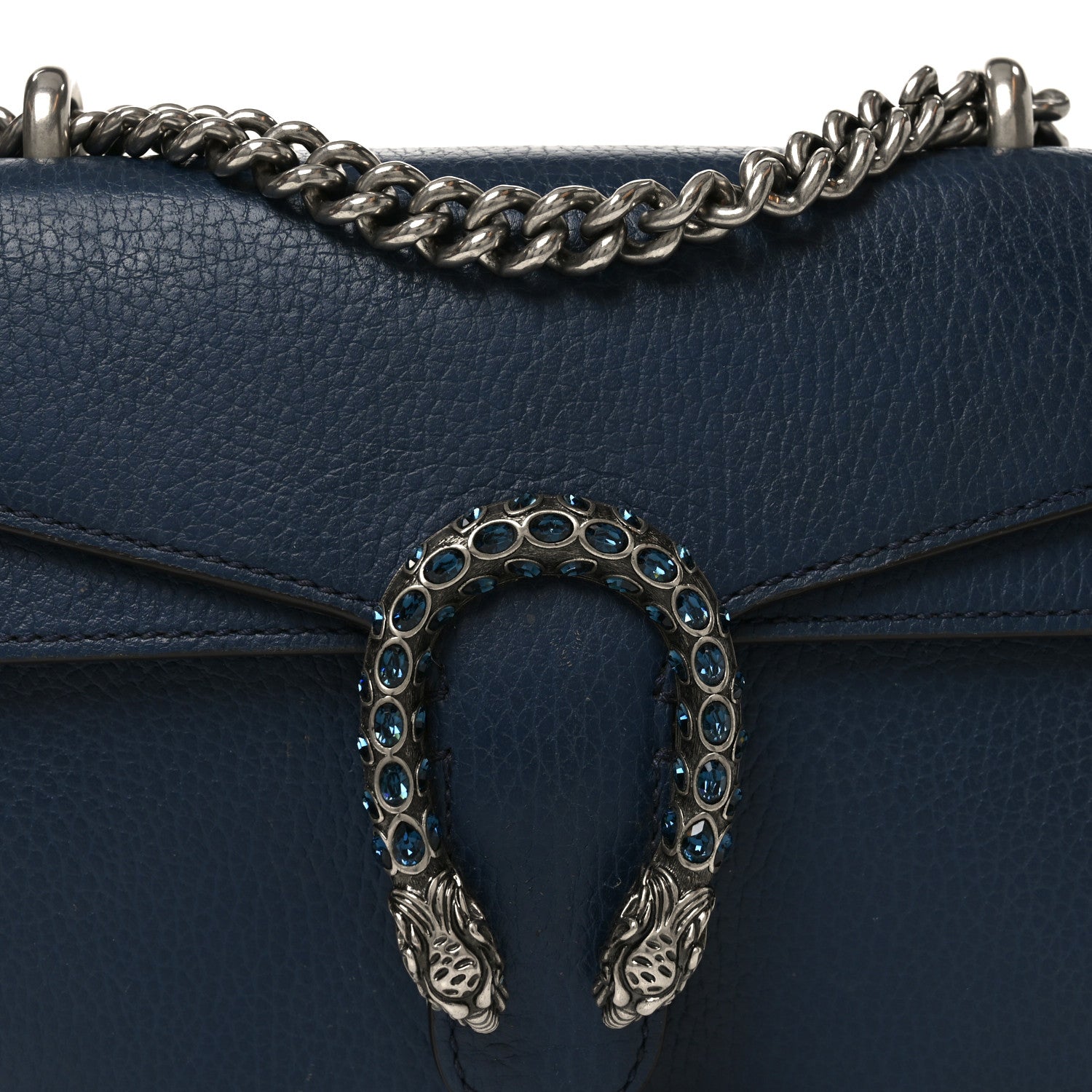 Gucci Dollar Calfskin Crystal Mini Dionysus Shoulder Bag Blue Agata Montana Sapphire 8 of 10