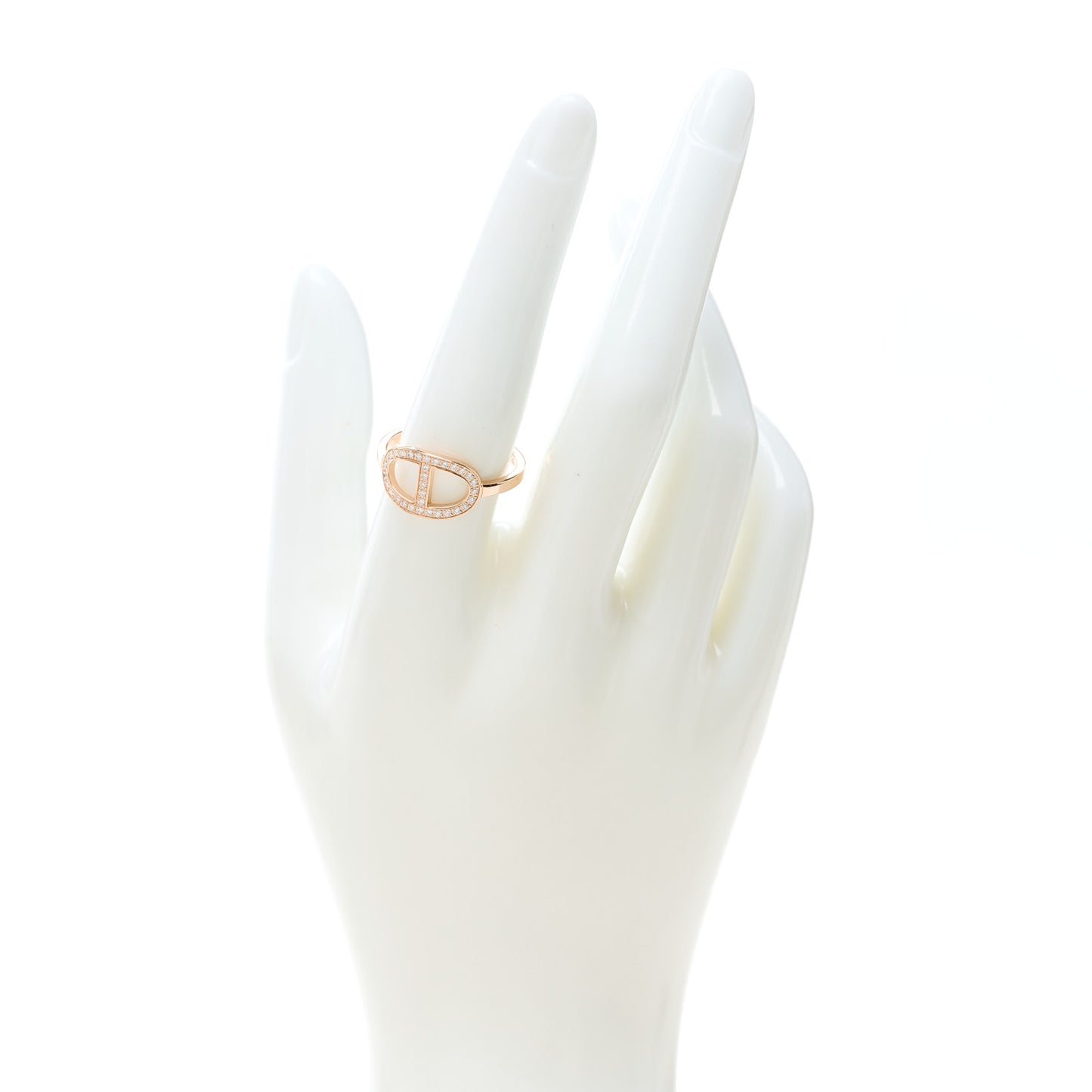 18K Rose Gold Diamond MM Chaine d'Ancre Contour Ring 57 8