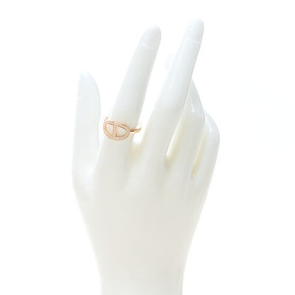 Hermes 18K Rose Gold Diamond MM Chaine d'Ancre Contour Ring 57 8 2 of 8