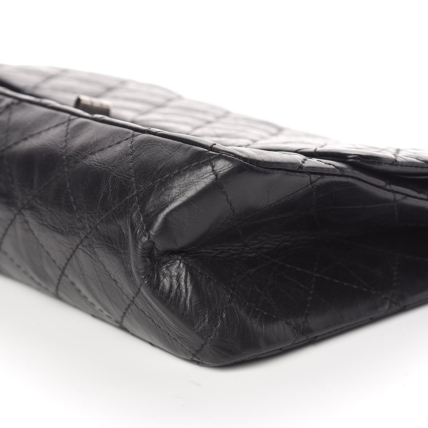 Aged Calfskin Quilted 2.55 Reissue 227 Flap Black