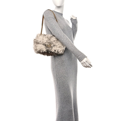 Gucci Shearling Small GG Marmont Shoulder Bag White Beige 2 of 11