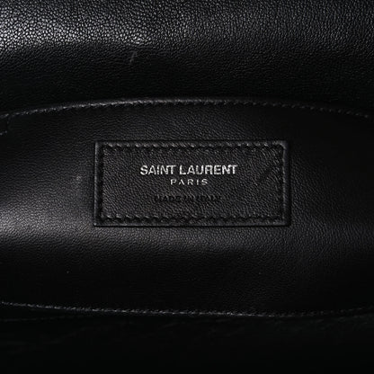 Saint Laurent Sheepskin Matelasse Chevron Monogram Large College Satchel Black 7 of 11