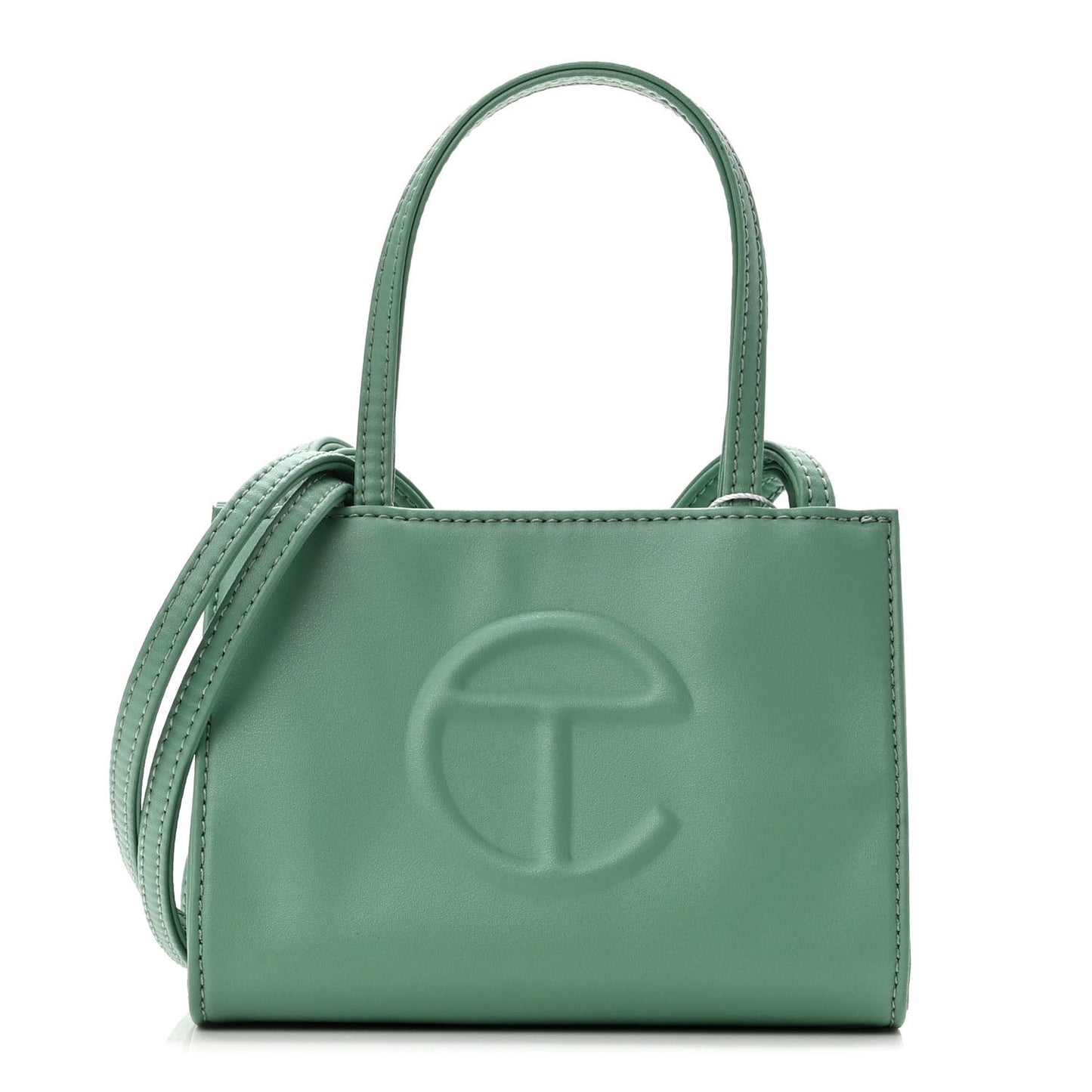 Vegan Leather Small Shopping Bag Sage